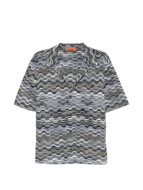 Missoni zigzag-knit camp-collar shirt