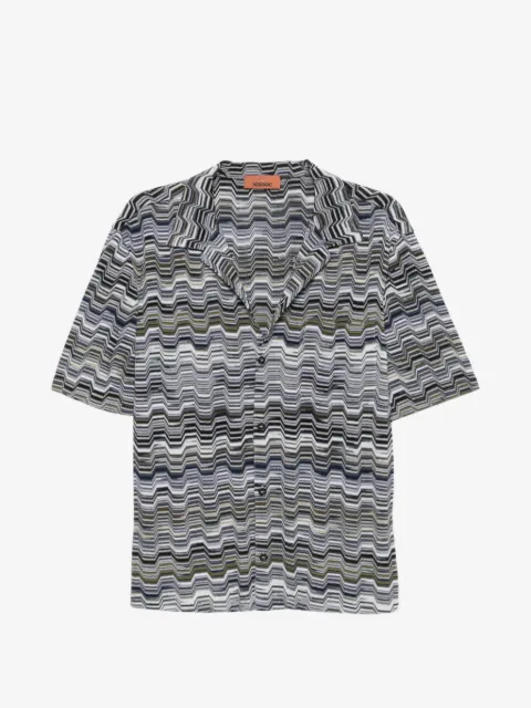 Missoni zigzag-knit camp-collar shirt