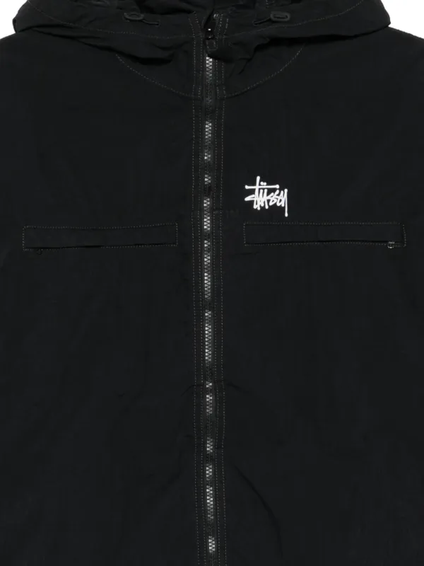 Stüssy Hooded Zip Jacket | Black | FARFETCH ZA