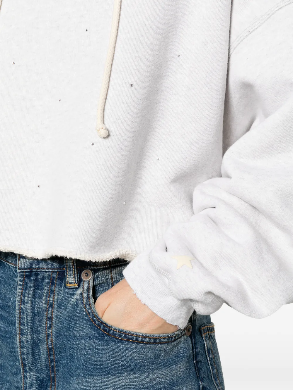 Golden Goose Hoodie verfraaid met kristallen Grijs