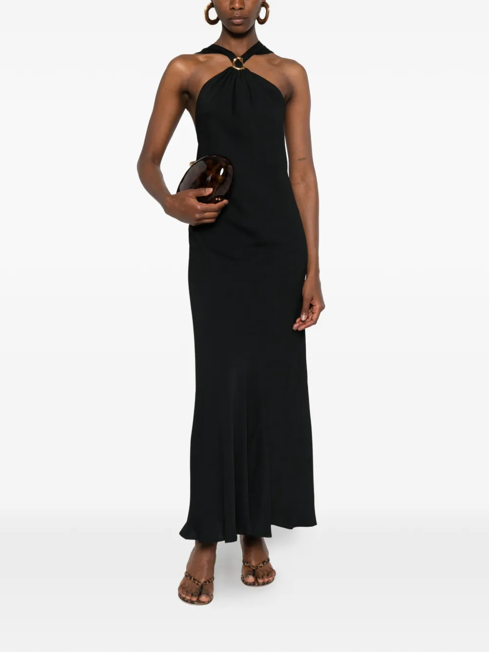  Forte Forte Ring Halterneck Midi Dress - Black 