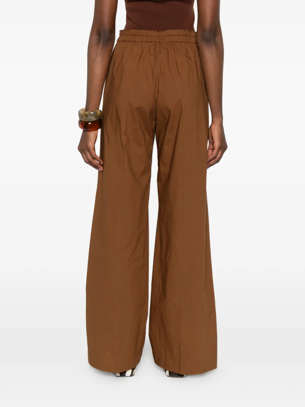 Forte Broek met elastische tailleband Bruin