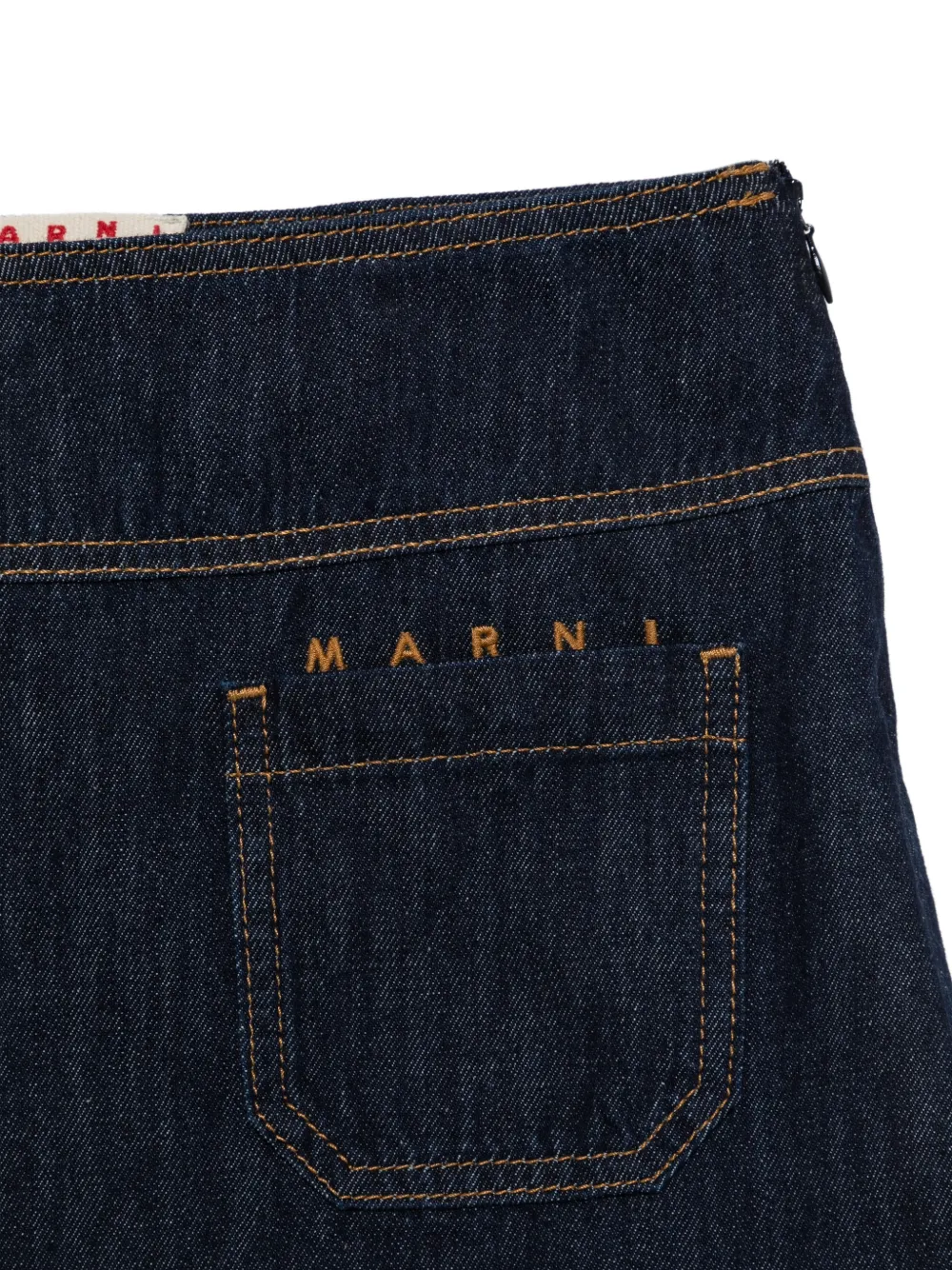 Marni Kids Rok met geborduurd logo en opgestikte zak Blauw