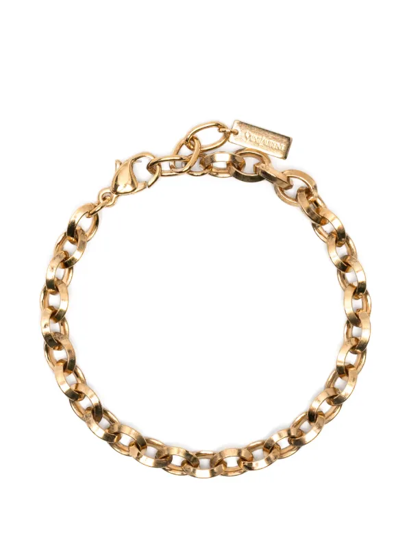 Saint Laurent Peaked Chain Bracelet in Metal in Gold
