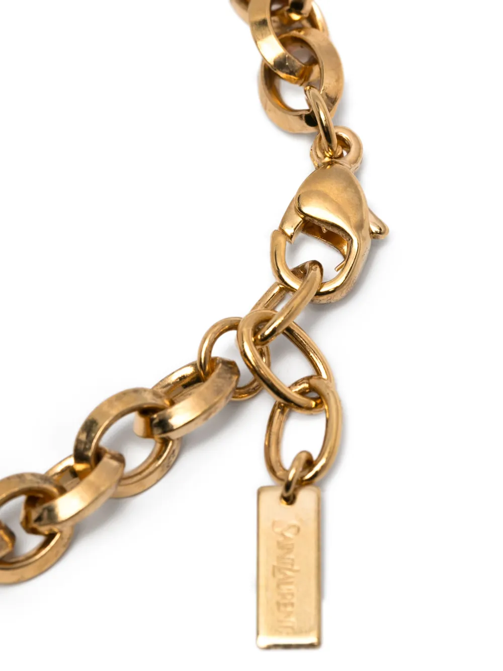 Saint Laurent Peaked Chain Bracelet in Metal in Gold, view 3