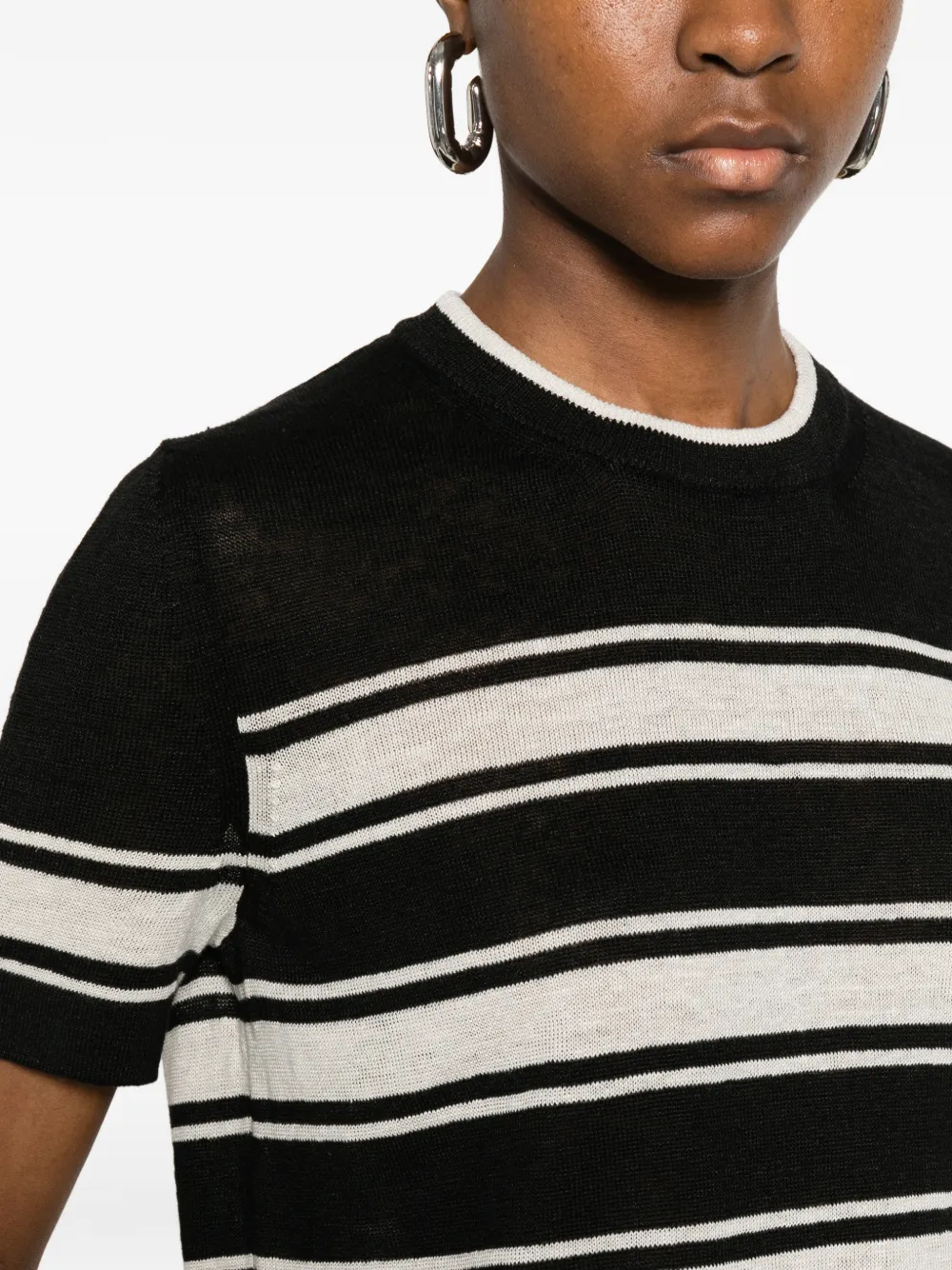 'S Max Mara Gestreept T-shirt Zwart