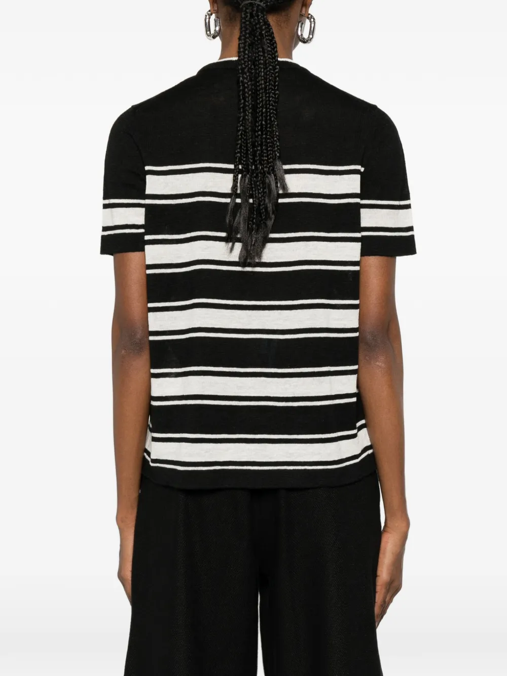 'S Max Mara Gestreept T-shirt Zwart
