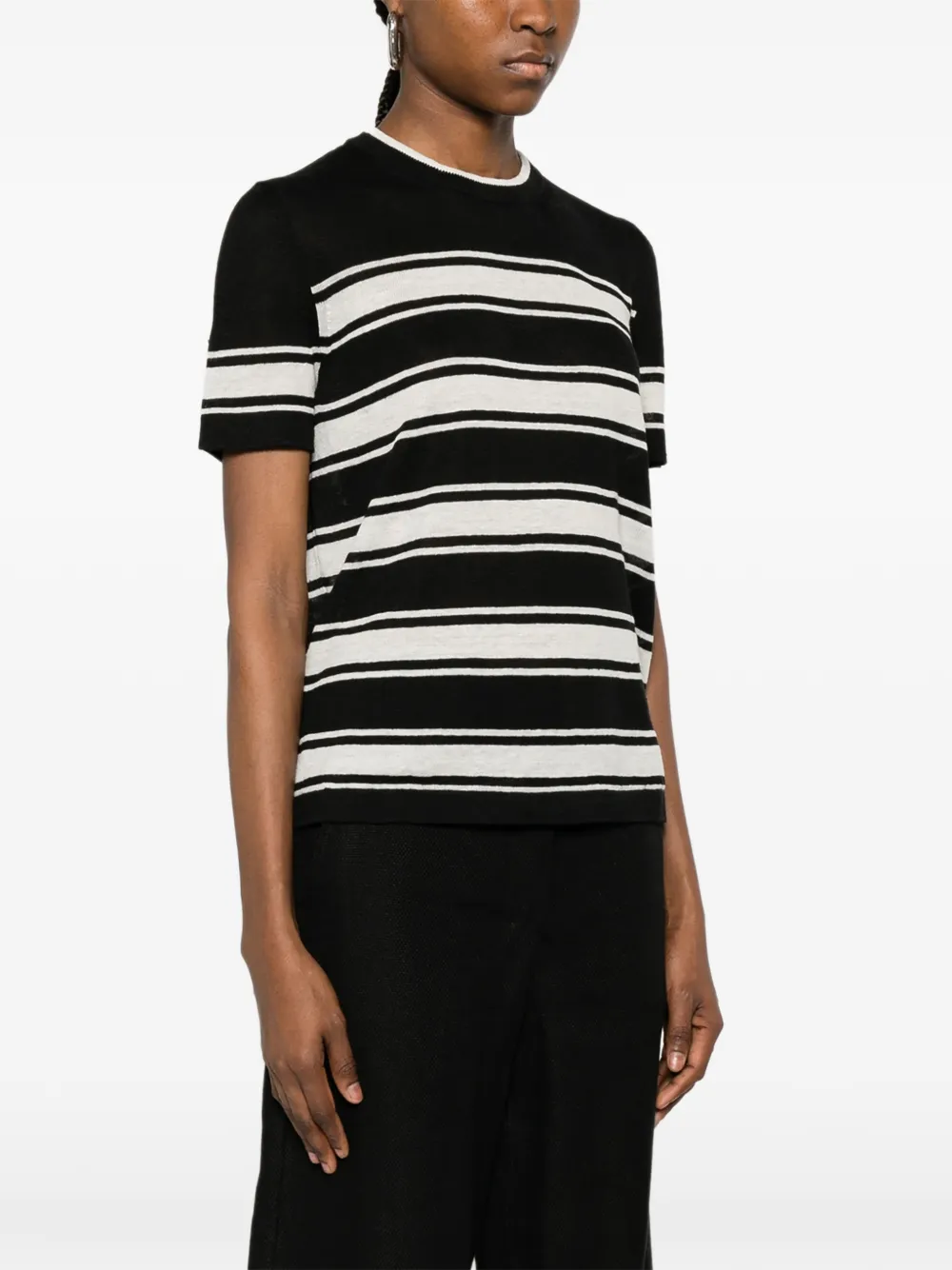 'S Max Mara Gestreept T-shirt Zwart