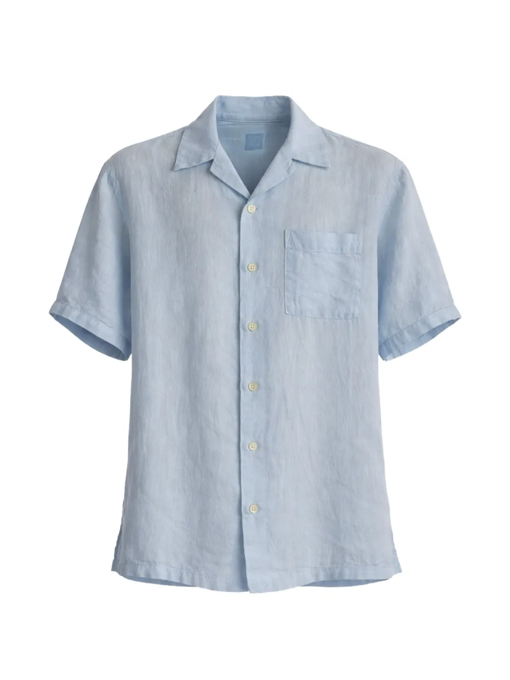 120% Lino linen short-sleeve shirt - Blu