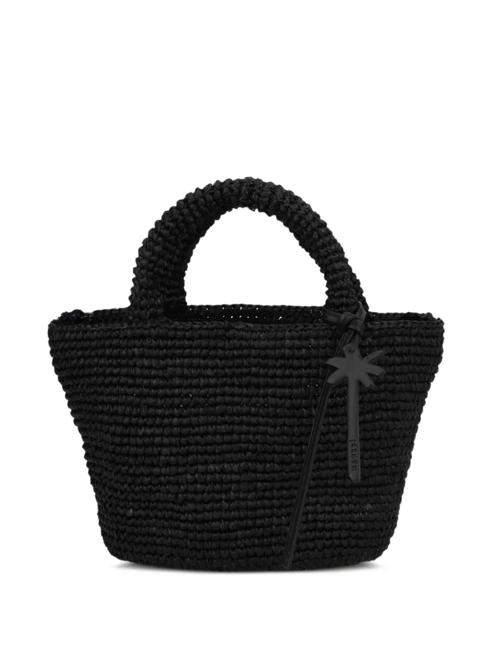 Manebi woven handle shoulder bag - Nero