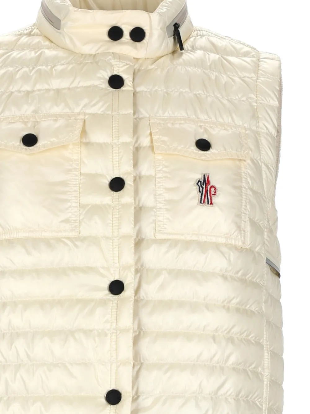 Moncler Gumiane bodywarmer met logopatch Beige