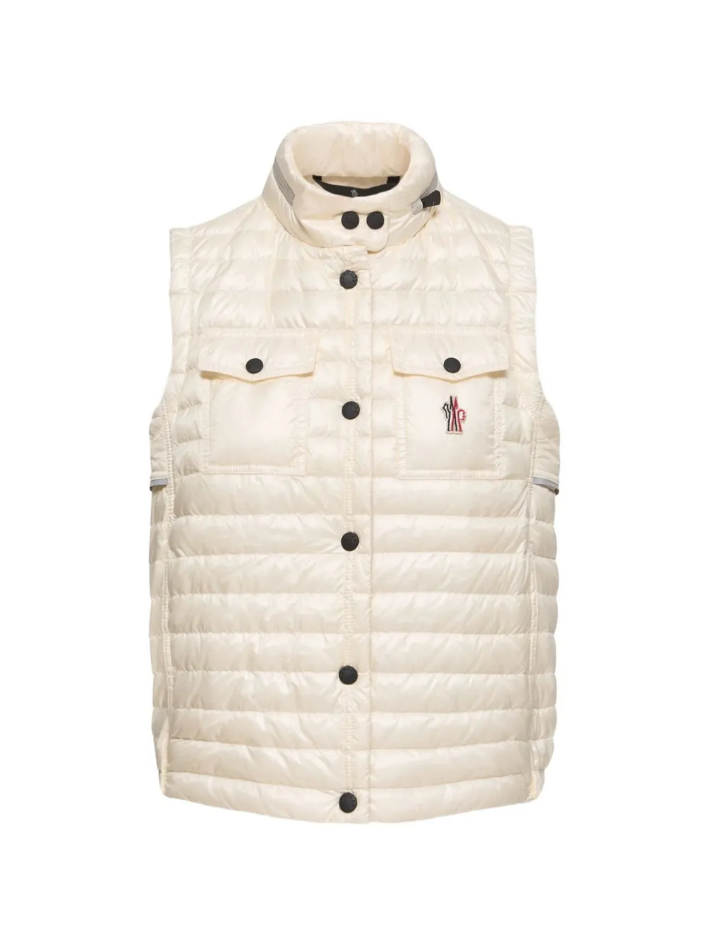 Moncler Gumiane bodywarmer met logopatch Beige