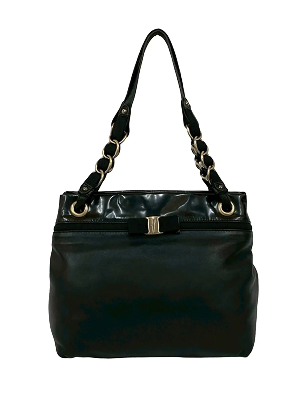 Ferragamo Pre-Owned 2000-2026 Leather Vara Bow shoulder bag - Nero