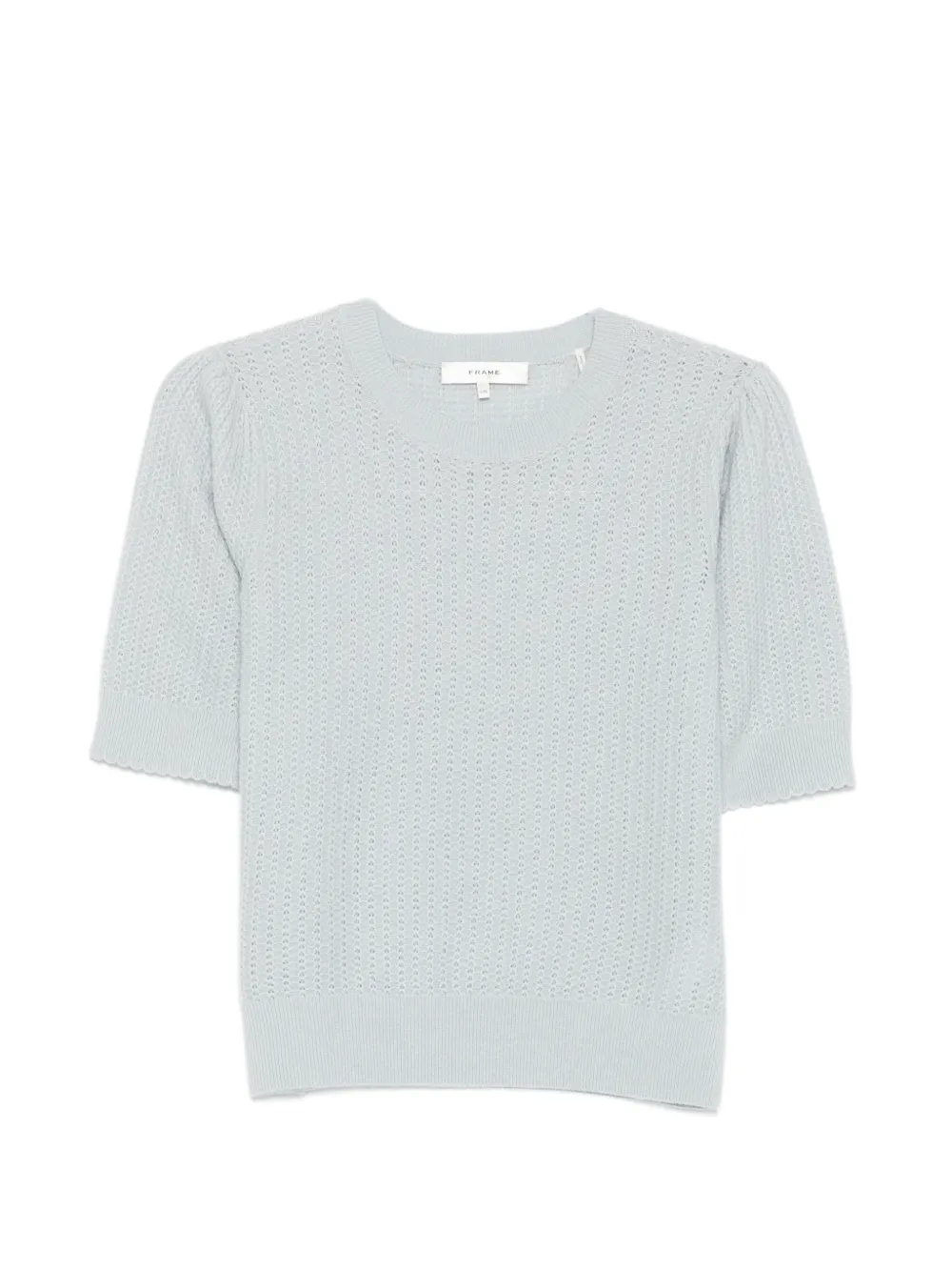 FRAME pointelle-knit T-shirt - Blau