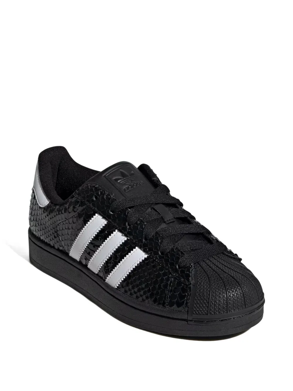 adidas Gestreepte sneakers met slangen-effect Zwart
