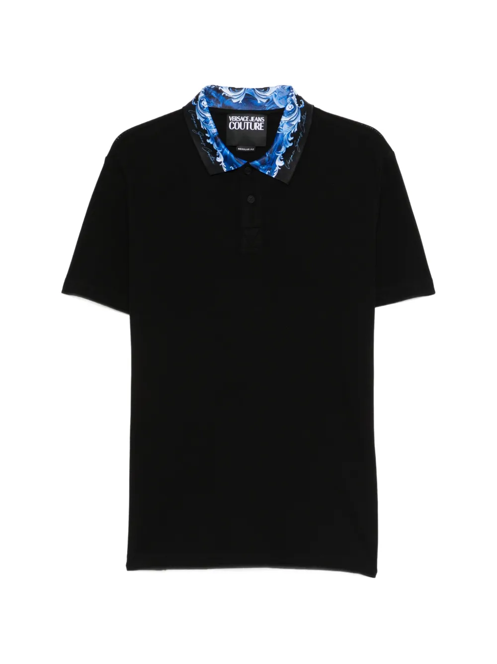 Versace Jeans Couture print-collar polo shirt - Nero
