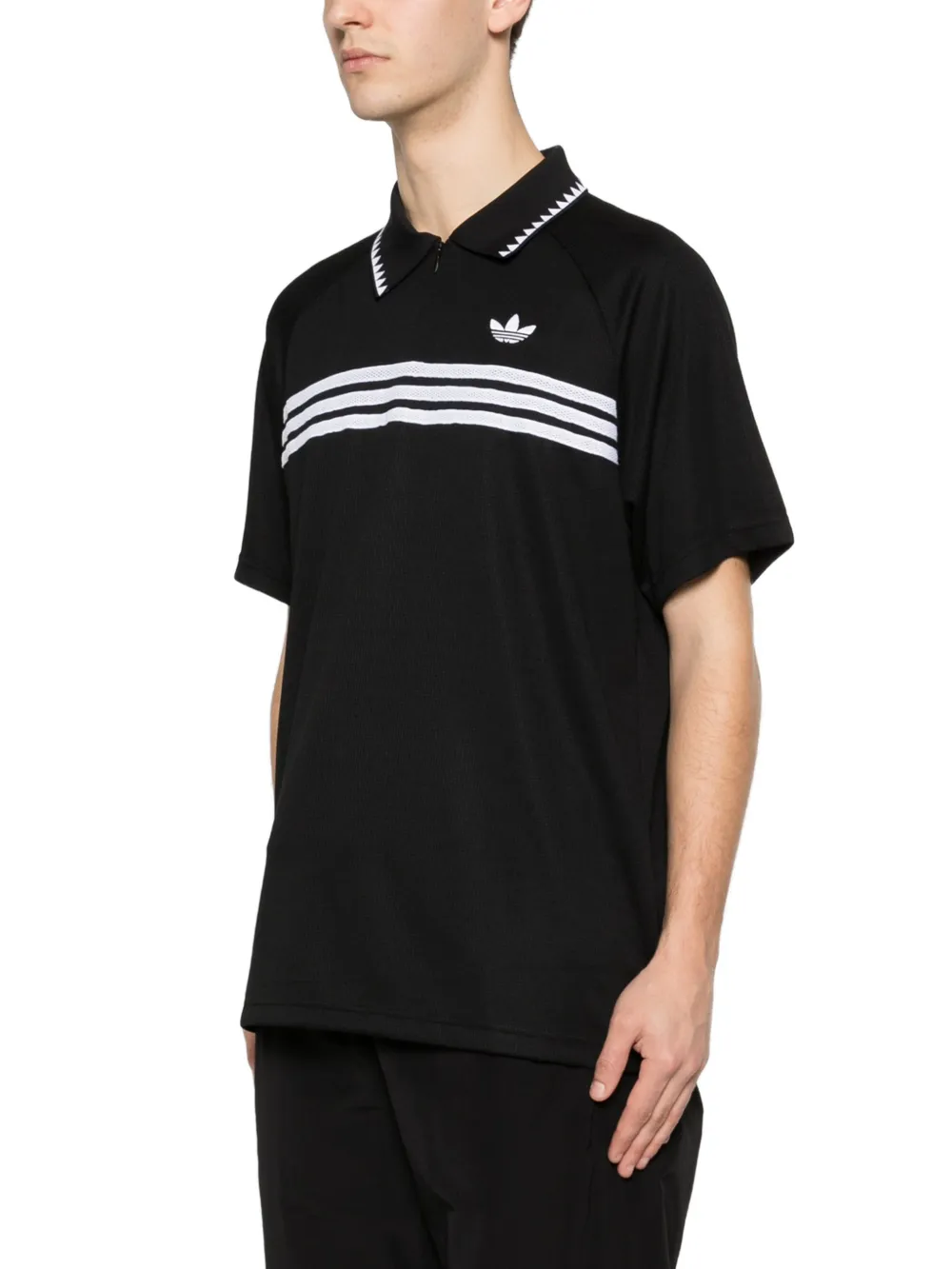 adidas Poloshirt met gestreept detail Zwart