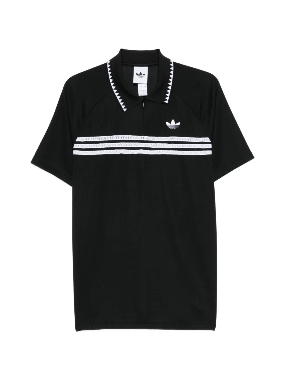 adidas striped-detail polo shirt - Schwarz