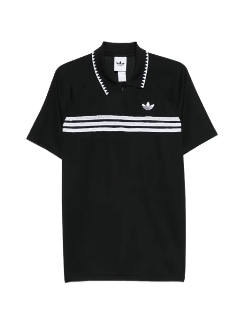 adidas striped-detail polo shirt