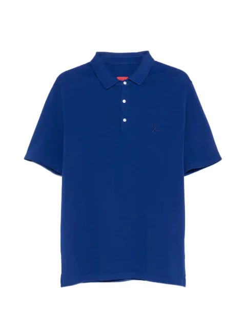 Isaia embroidered button polo shirt