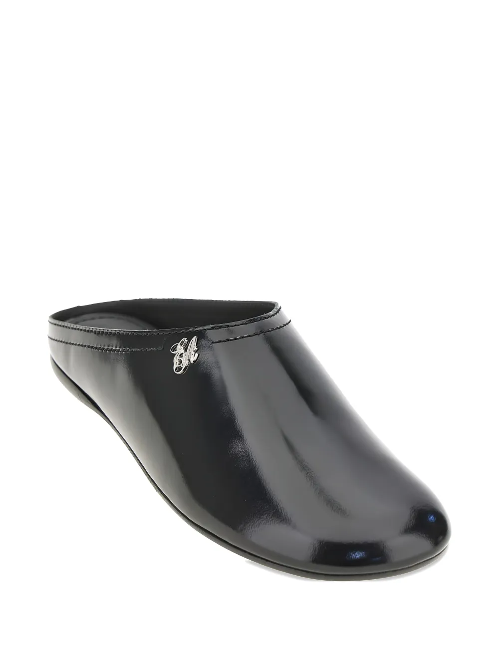 Emporio Armani logo-plaque mules Zwart