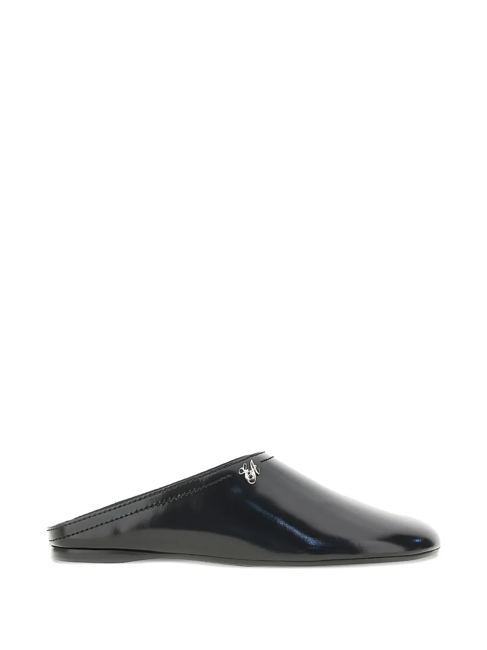 Emporio Armani logo-plaque mules Zwart