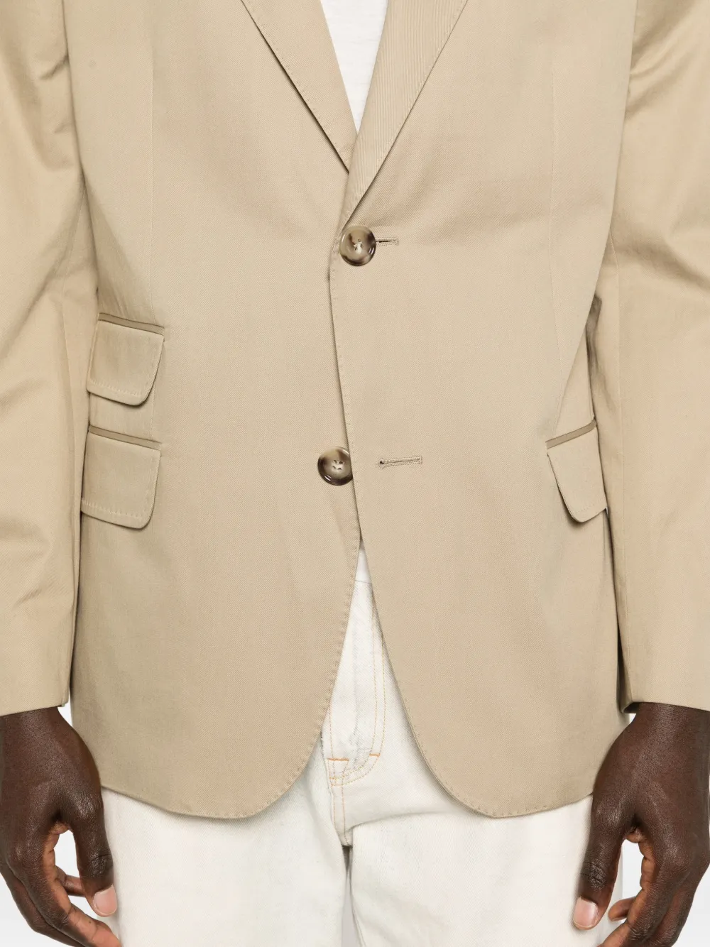 AMI Paris Blazer met klepzak Beige