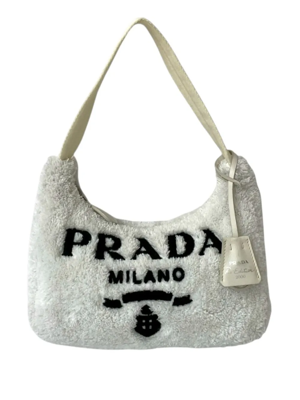 Prada Pre-Owned 2013-2026 Mini Terry Re Edition 2000 shoulder bag - Bianco
