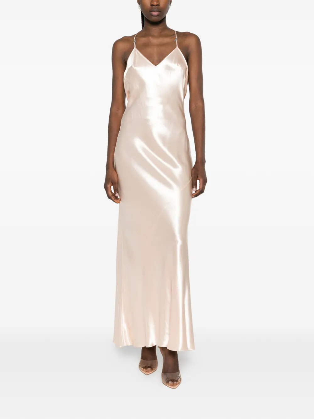 Patrizia Pepe Maxi-jurk met V-hals Beige