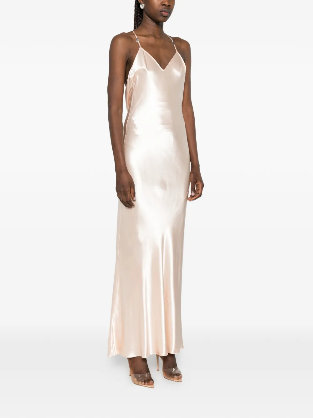 Patrizia Pepe Maxi-jurk met V-hals Beige