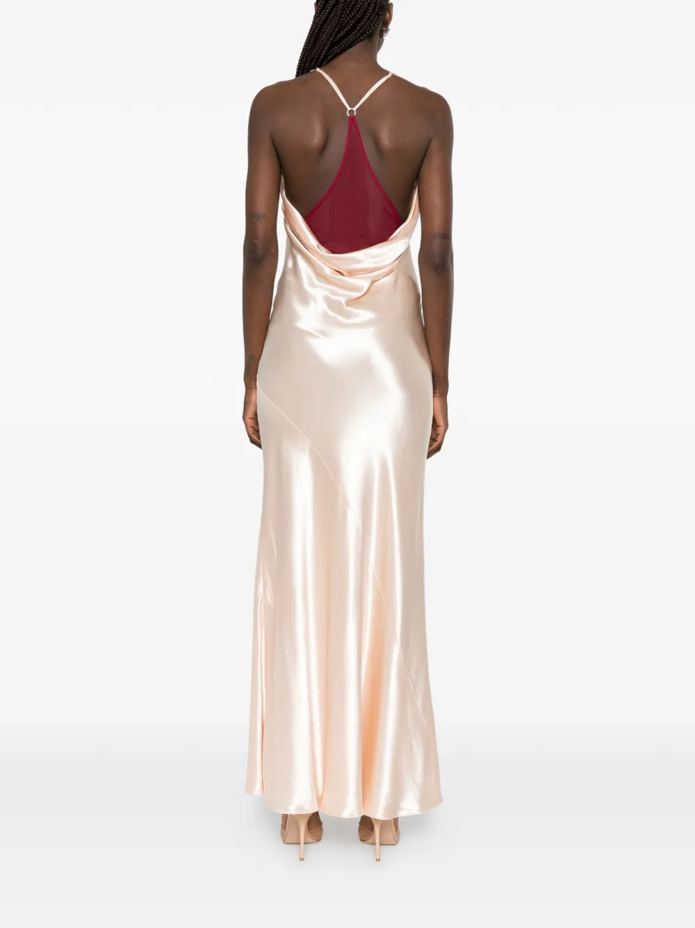 Patrizia Pepe Maxi-jurk met V-hals Beige