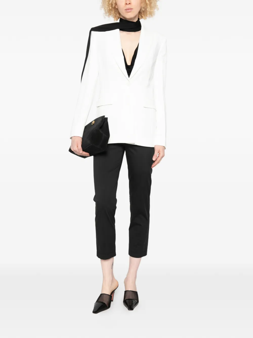 Patrizia Pepe Blazer met enkele rij knopen Wit