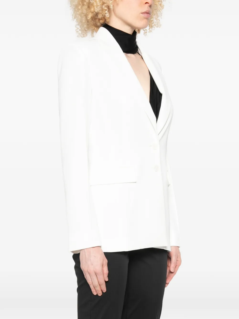 Patrizia Pepe Blazer met enkele rij knopen Wit
