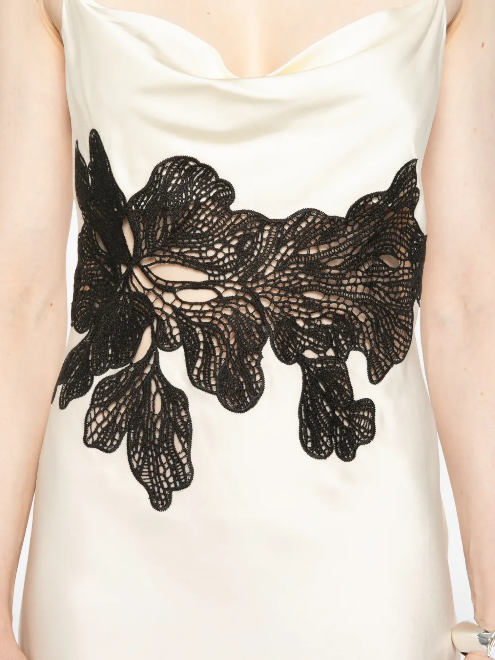 Patrizia Pepe Mini-jurk met kanten detail Beige