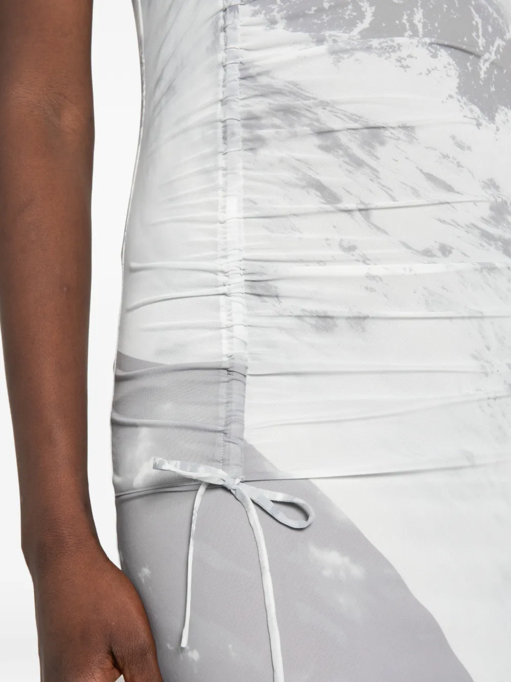 Patrizia Pepe Midi-jurk met golven-print Grijs