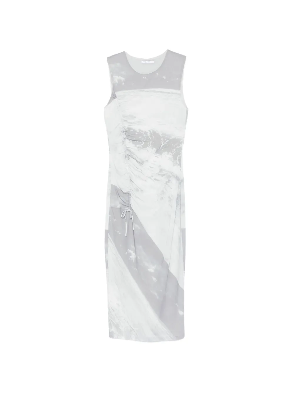 Patrizia Pepe Midi wave-print dress - Grigio