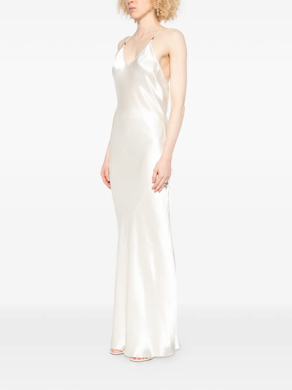 Patrizia Pepe Maxi-jurk met V-hals Beige
