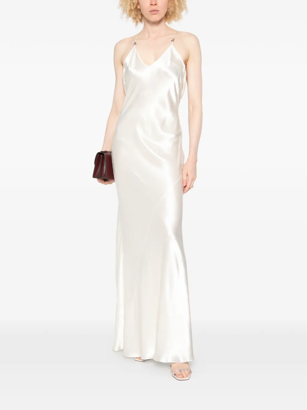 Patrizia Pepe Maxi-jurk met V-hals Beige