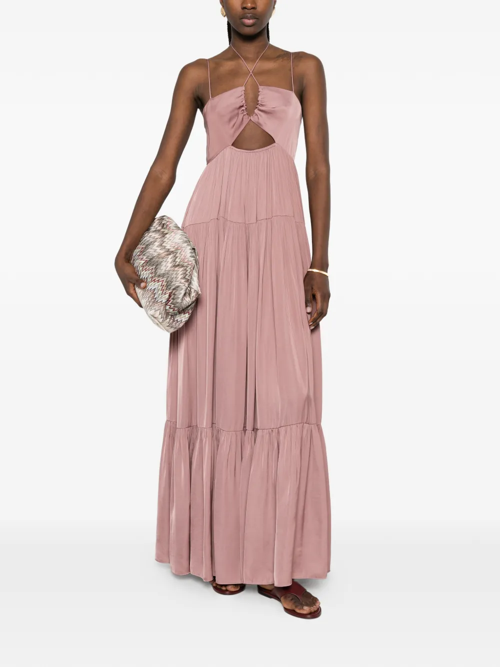 Patrizia Pepe Maxi-jurk met uitgesneden detail Roze