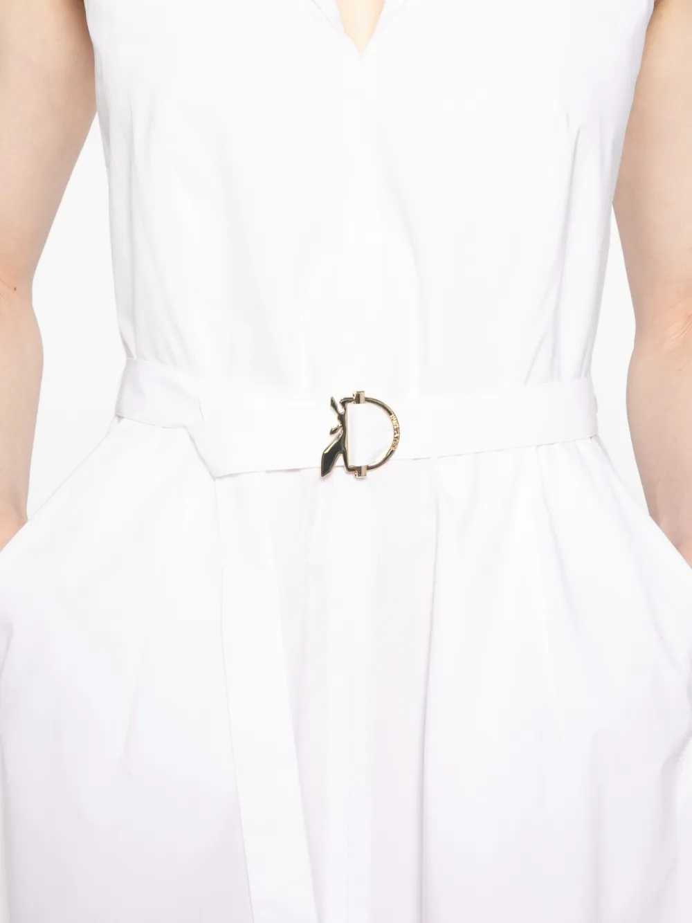 Patrizia Pepe Maxi-jurk met ceintuur Wit