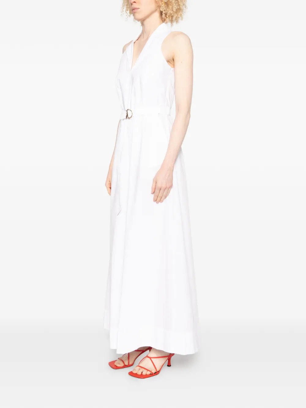 Patrizia Pepe Maxi-jurk met ceintuur Wit