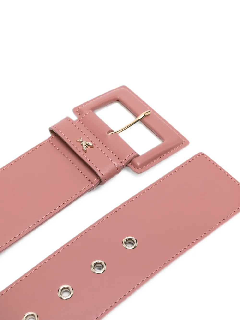 Patrizia Pepe Leren riem met Fly-plakkaat Roze