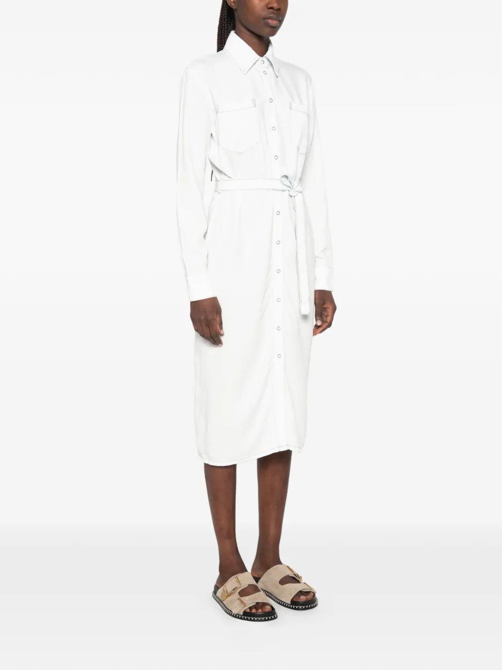 Patrizia Pepe Midi-jurk met logo Blauw