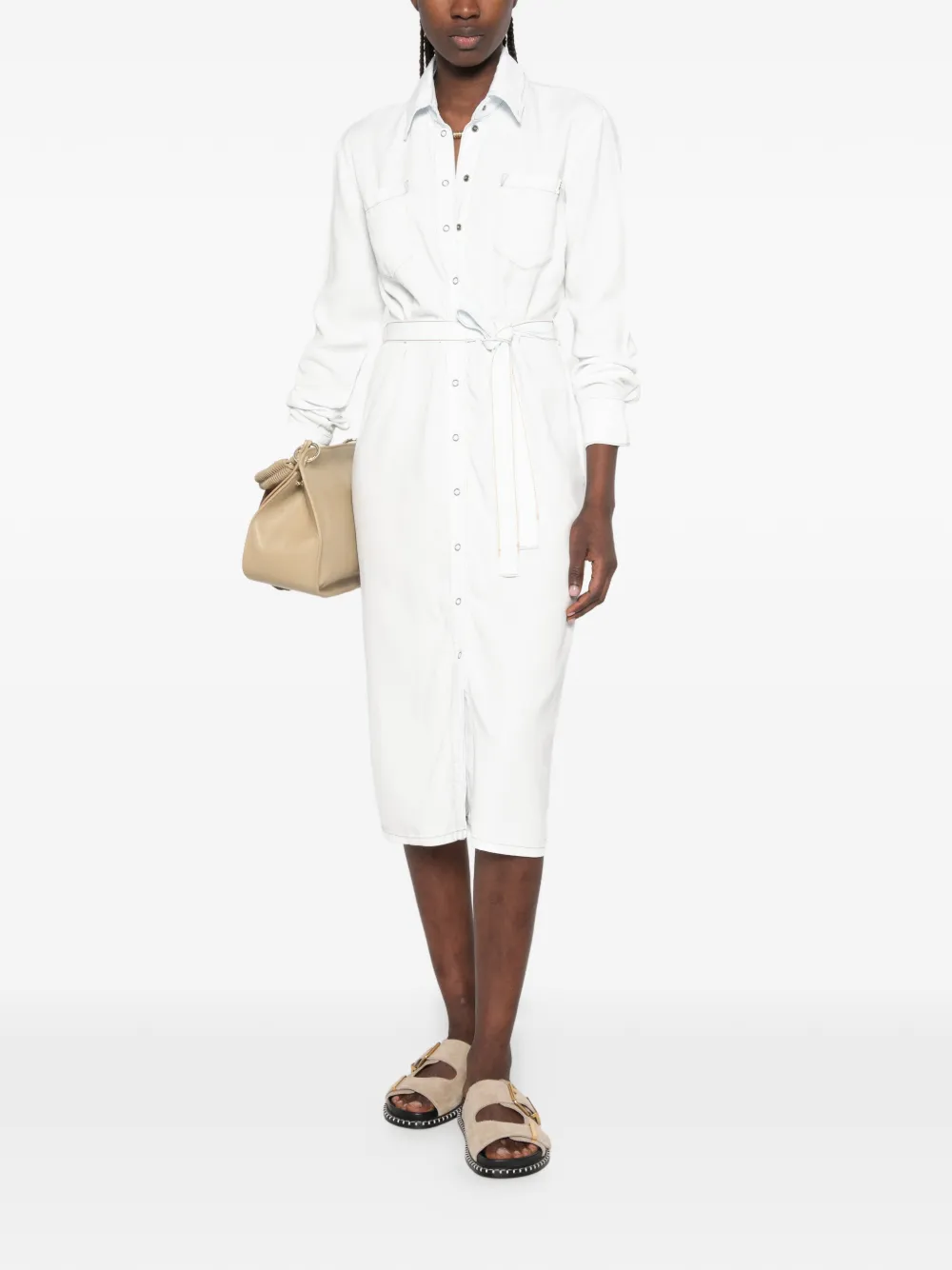 Patrizia Pepe Midi-jurk met logo Blauw
