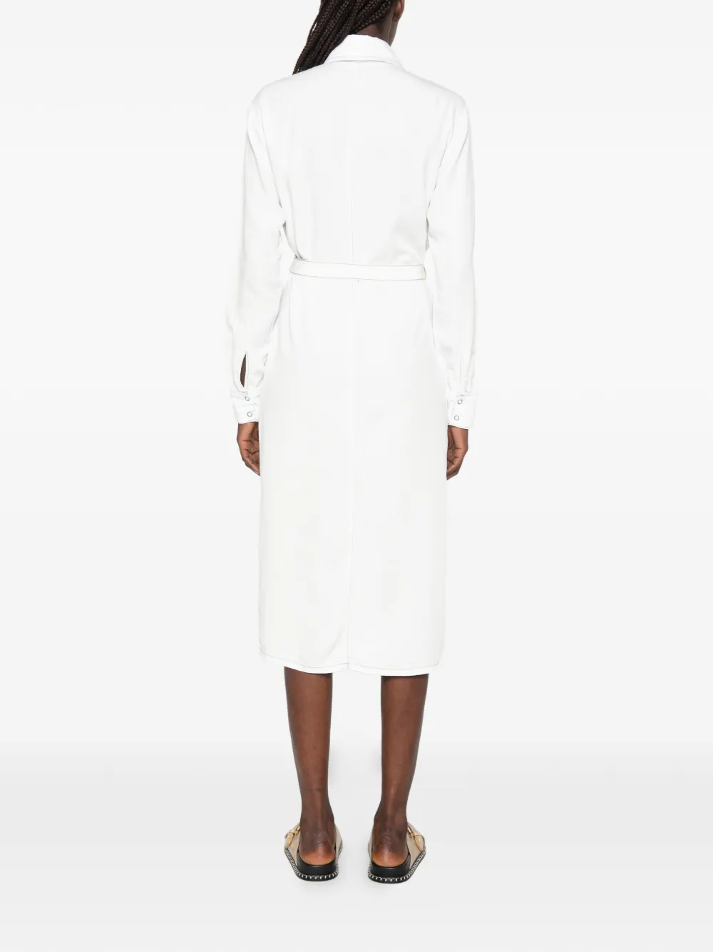 Patrizia Pepe Midi-jurk met logo Blauw