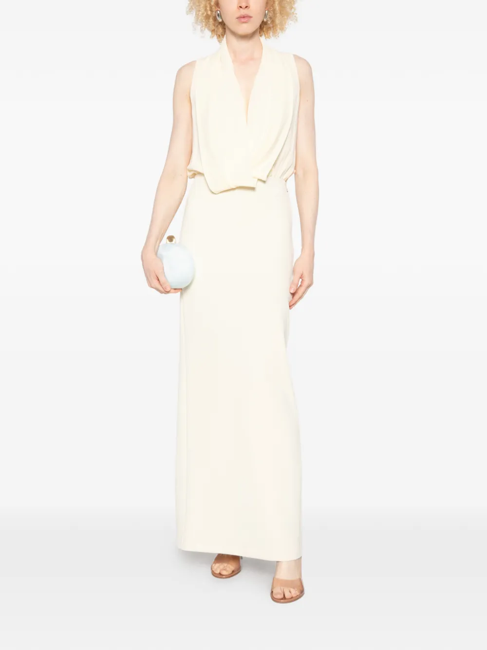 Patrizia Pepe Gedrapeerde maxi-jurk Beige