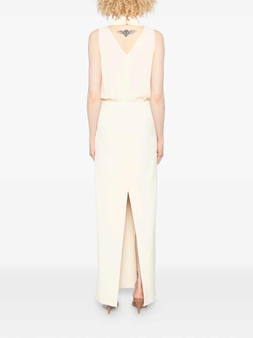 Patrizia Pepe Gedrapeerde maxi-jurk Beige