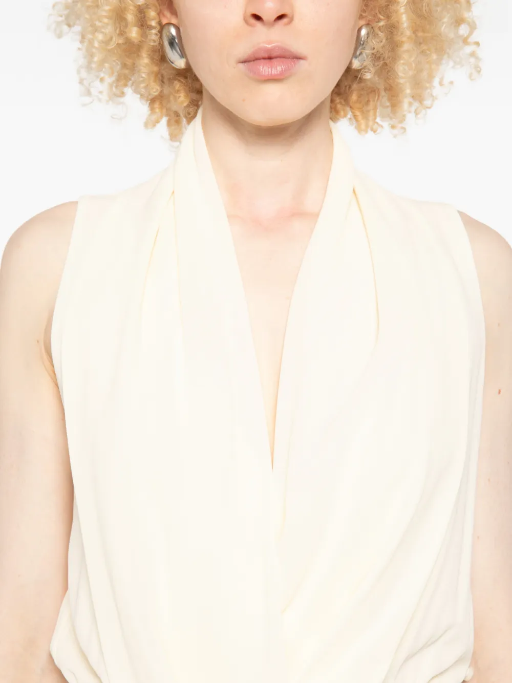Patrizia Pepe Gedrapeerde maxi-jurk Beige