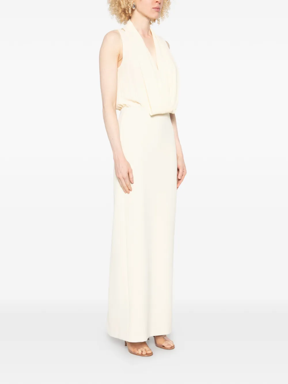 Patrizia Pepe Gedrapeerde maxi-jurk Beige