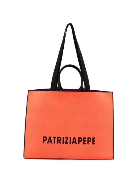 Patrizia Pepe tote con logo en intarsia